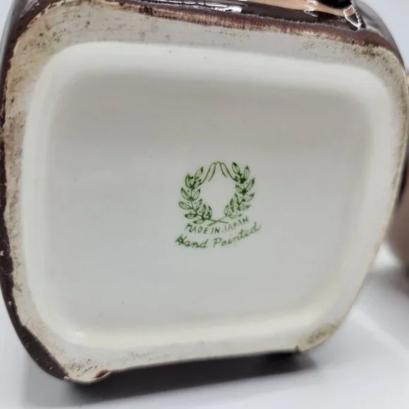 Vintage Hand Painted Japan Grandparents Creamer & Sugar Bowl Set - Picture 5 of 15